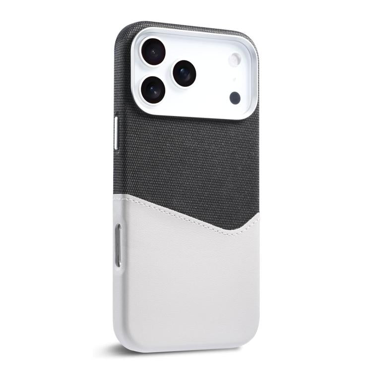 For iPhone 17 Pro Kalebol Cloth Textue Stitching Card Slot Magnetic Phone Case(Gray) by Kalebol