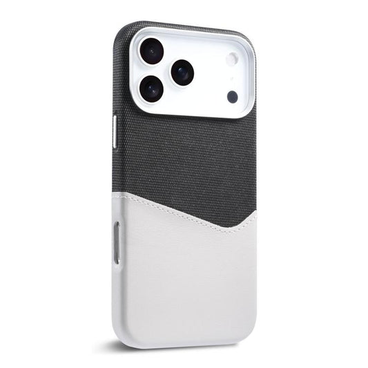 For iPhone 17 Pro Kalebol Cloth Textue Stitching Card Slot Magnetic Phone Case(Gray) by Kalebol