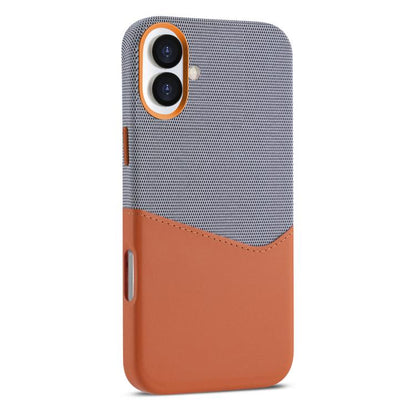 For iPhone 17 Kalebol Cloth Textue Stitching Card Slot Magnetic Phone Case(Orange) by Kalebol