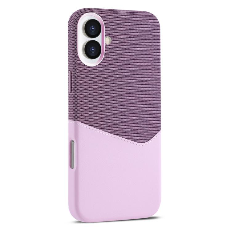 For iPhone 17 Kalebol Cloth Textue Stitching Card Slot Magnetic Phone Case(Pink) by Kalebol
