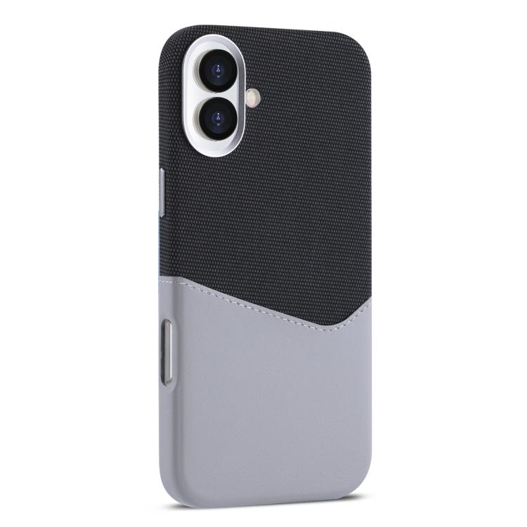 For iPhone 17 Kalebol Cloth Textue Stitching Card Slot Magnetic Phone Case(Gray) by Kalebol