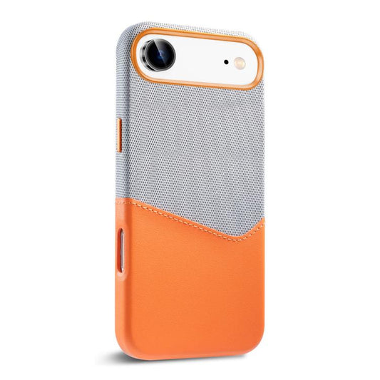 For iPhone Air Kalebol Cloth Textue Stitching Card Slot Magnetic Phone Case(Orange) by Kalebol