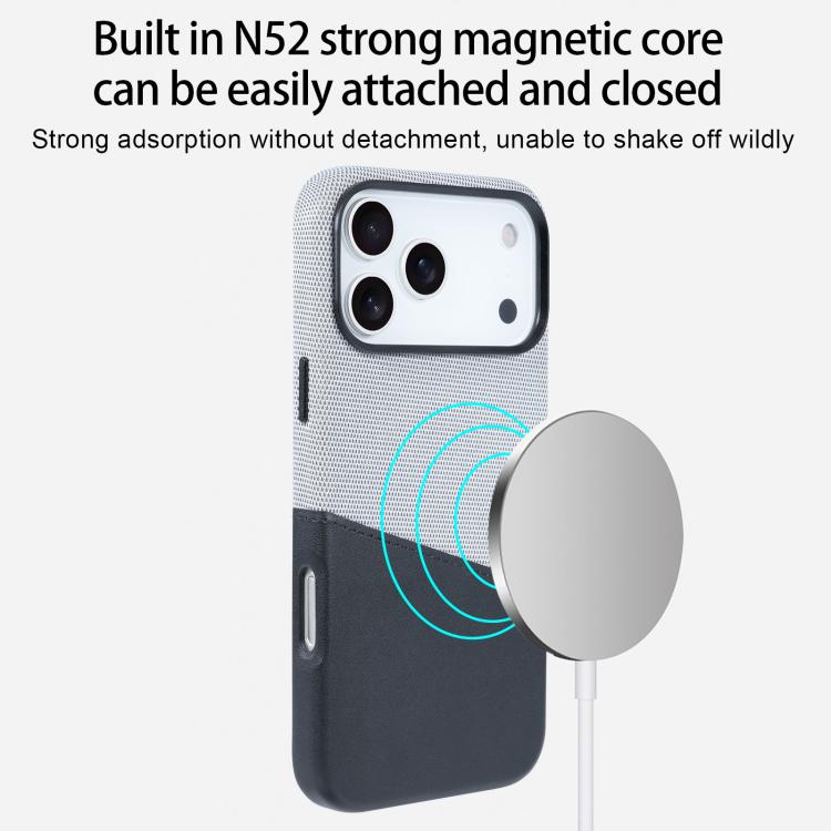 For iPhone Air Kalebol Cloth Textue Stitching Card Slot Magnetic Phone Case(Gray) by Kalebol