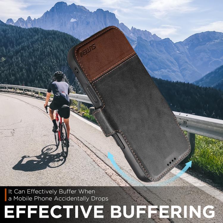For iPhone 17 Pro Max Suteni Q06 2-in-1 Multi-function Detachable Wallet MagSafe Phone Case(Black) by Suteni