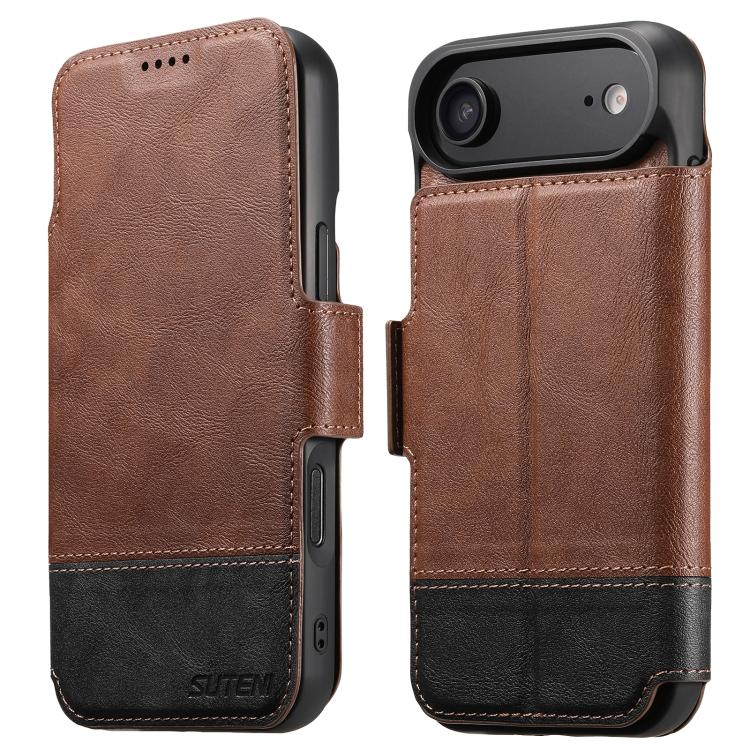 For iPhone Air Suteni Q06 2-in-1 Multi-function Detachable Wallet MagSafe Phone Case(Brown) by Suteni