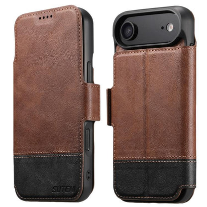 For iPhone Air Suteni Q06 2-in-1 Multi-function Detachable Wallet MagSafe Phone Case(Brown) by Suteni