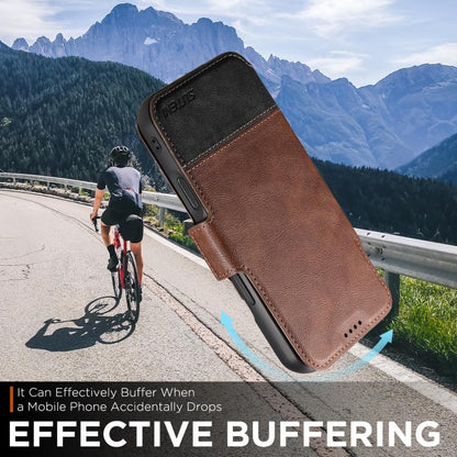 For iPhone Air Suteni Q06 2-in-1 Multi-function Detachable Wallet MagSafe Phone Case(Brown) by Suteni