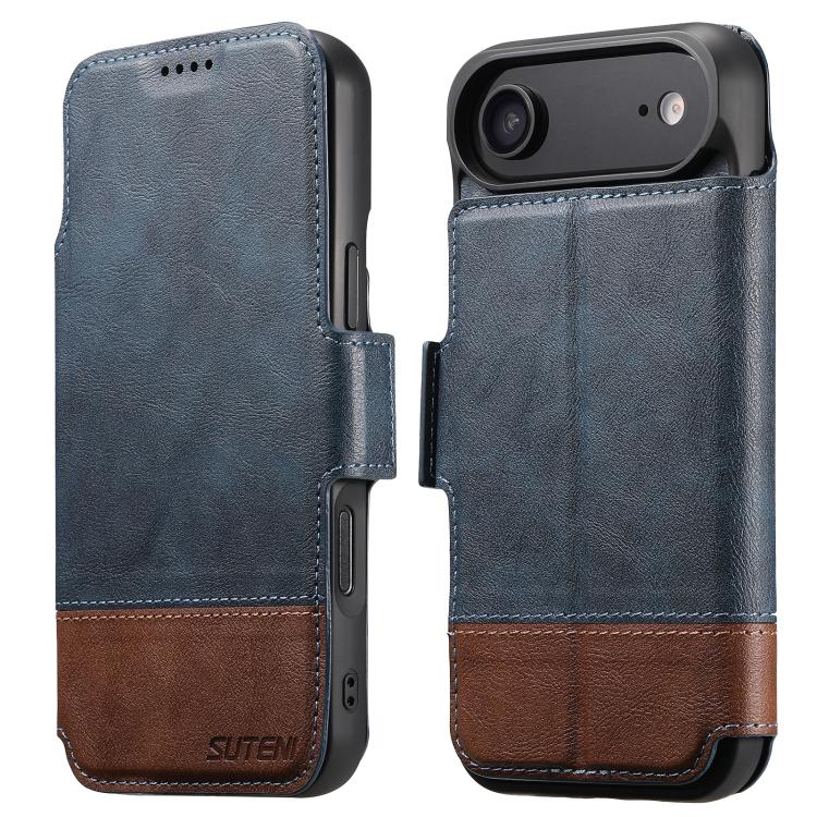 For iPhone Air Suteni Q06 2-in-1 Multi-function Detachable Wallet MagSafe Phone Case(Blue) by Suteni