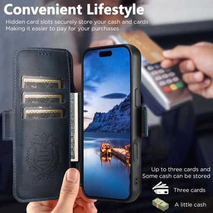 For iPhone Air Suteni Q06 2-in-1 Multi-function Detachable Wallet MagSafe Phone Case(Blue) by Suteni