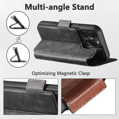 For iPhone Air Suteni Q07 2-in-1 Multi-function Detachable Wallet MagSafe Phone Case(Black) by Suteni