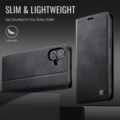 For iPhone 17 CaseMe 033 Calf Leather Lining Microfibre RFID Blocking Phone Case(Black) by CaseMe