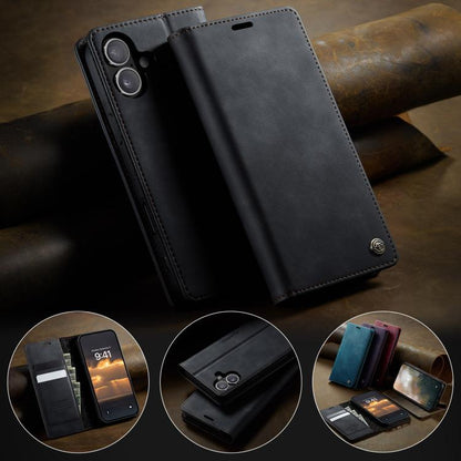 For iPhone 17 CaseMe 033 Calf Leather Lining Microfibre RFID Blocking Phone Case(Black) by CaseMe