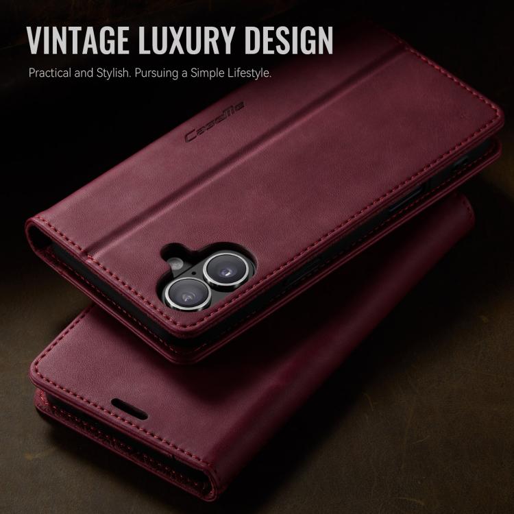 For iPhone 17 CaseMe 033 Calf Leather Lining Microfibre RFID Blocking Phone Case(Red) by CaseMe