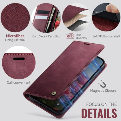 For iPhone 17 CaseMe 033 Calf Leather Lining Microfibre RFID Blocking Phone Case(Red) by CaseMe
