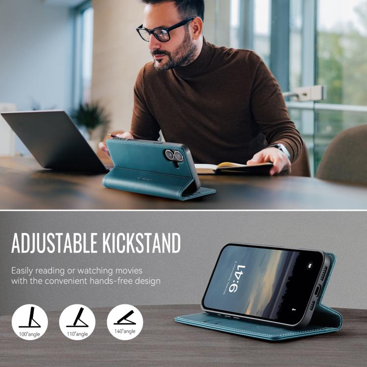 For iPhone 17 CaseMe 033 Calf Leather Lining Microfibre RFID Blocking Phone Case(Green) by CaseMe