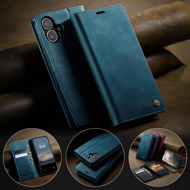 For iPhone 17 CaseMe 033 Calf Leather Lining Microfibre RFID Blocking Phone Case(Green) by CaseMe