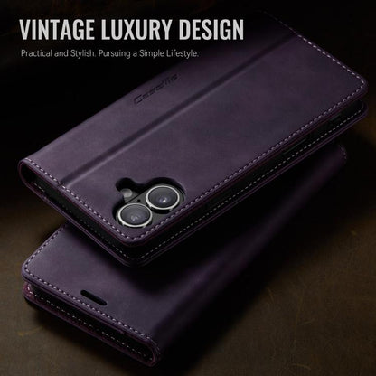 For iPhone 17 CaseMe 033 Calf Leather Lining Microfibre RFID Blocking Phone Case(Purple) by CaseMe