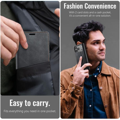 For iPhone 17 Pro Max CaseMe 033 Calf Leather Lining Microfibre RFID Blocking Phone Case(Black) by CaseMe