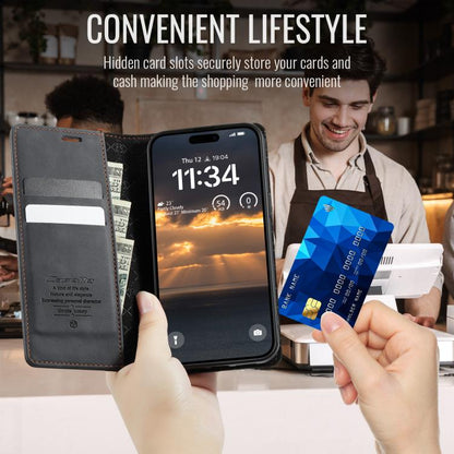 For iPhone 17 Pro CaseMe 033 Calf Leather Lining Microfibre RFID Blocking Phone Case(Black) by CaseMe