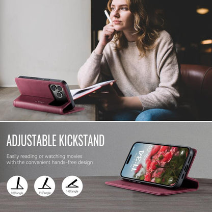 For iPhone 17 Pro CaseMe 033 Calf Leather Lining Microfibre RFID Blocking Phone Case(Red) by CaseMe