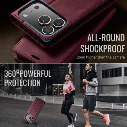 For iPhone 17 Pro CaseMe 033 Calf Leather Lining Microfibre RFID Blocking Phone Case(Red) by CaseMe