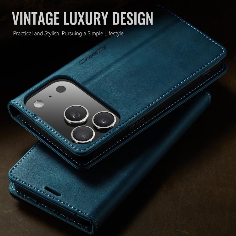 For iPhone 17 Pro CaseMe 033 Calf Leather Lining Microfibre RFID Blocking Phone Case(Green) by CaseMe