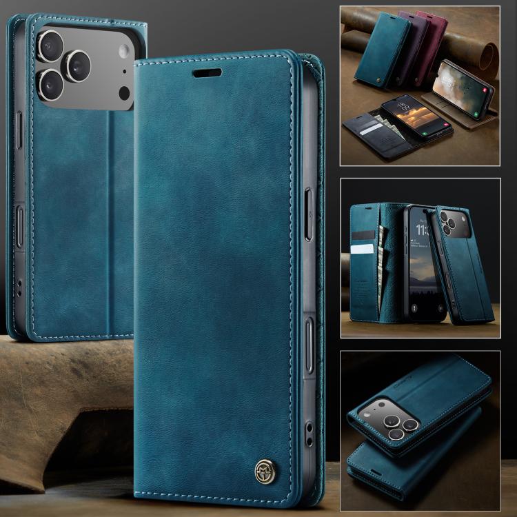 For iPhone 17 Pro CaseMe 033 Calf Leather Lining Microfibre RFID Blocking Phone Case(Green) by CaseMe