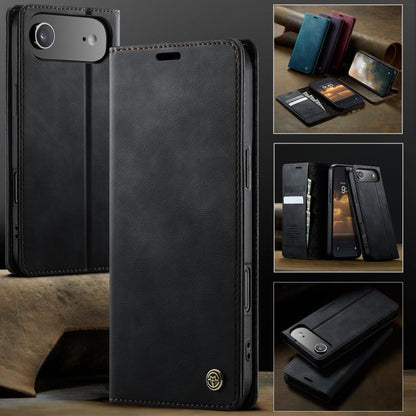 For iPhone Air CaseMe 033 Calf Leather Lining Microfibre RFID Blocking Phone Case(Black) by CaseMe