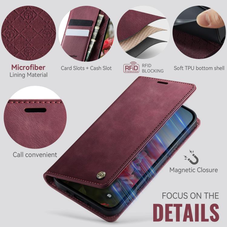 For iPhone Air CaseMe 033 Calf Leather Lining Microfibre RFID Blocking Phone Case(Red) by CaseMe