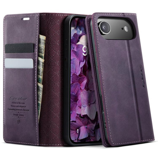 For iPhone Air CaseMe 033 Calf Leather Lining Microfibre RFID Blocking Phone Case(Purple) by CaseMe