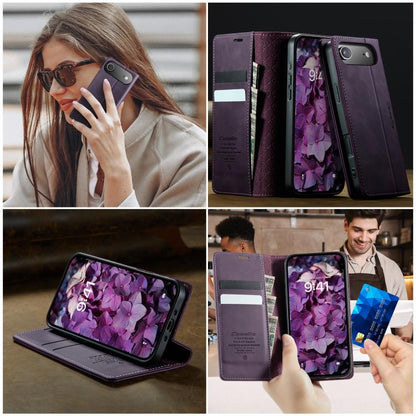 For iPhone Air CaseMe 033 Calf Leather Lining Microfibre RFID Blocking Phone Case(Purple) by CaseMe