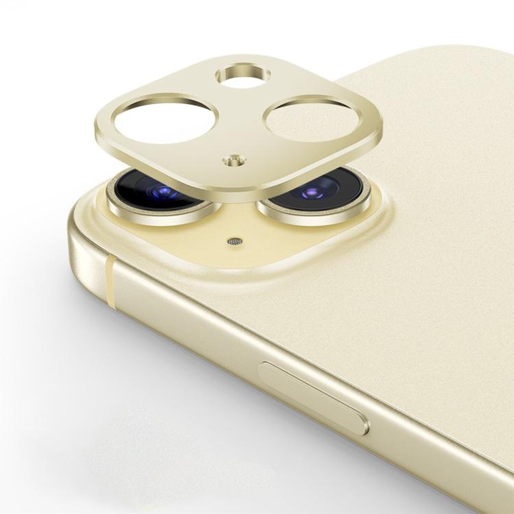 For iPhone 15 Kalebol Metal Hollow Lens Protection Ring(Yellow) by Kalebol