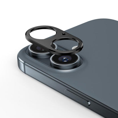 For iPhone 16 Kalebol Metal Hollow Lens Protection Ring(Black) by Kalebol