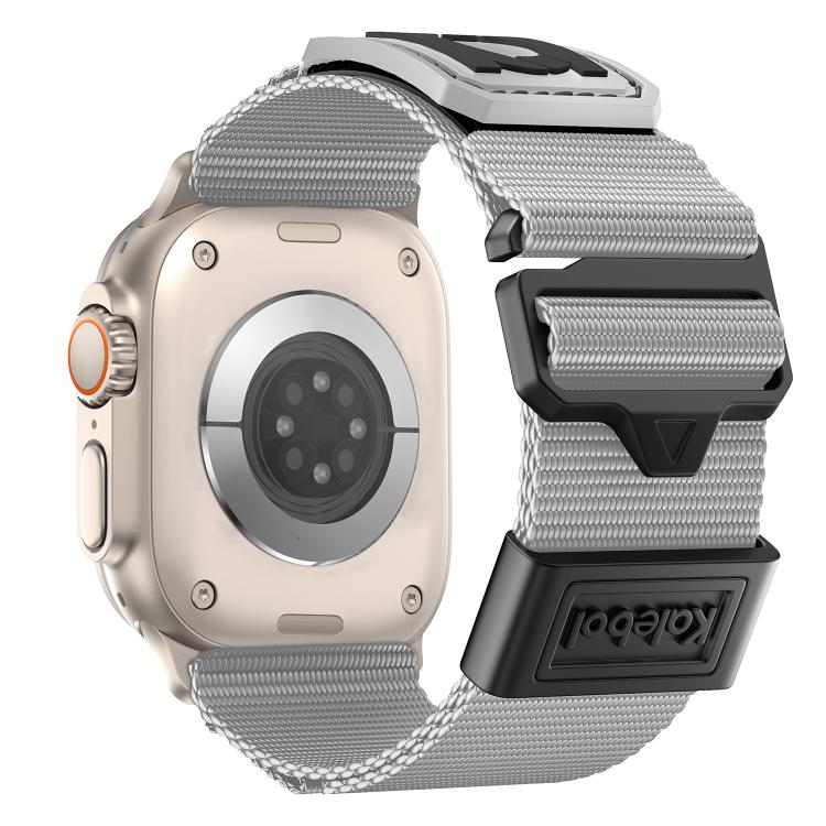 For Apple Watch 46mm / 49mm / 45mm / 44mm Kalebol Braided Nylon Sport Watch Band(Gray) by Kalebol