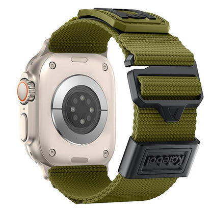 For Apple Watch 46mm / 49mm / 45mm / 44mm Kalebol Braided Nylon Sport Watch Band(Army Green) by Kalebol