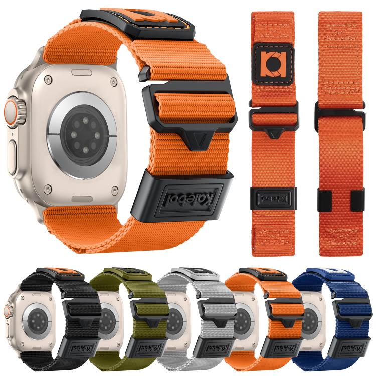 For Apple Watch 42mm / 41mm / 40mm / 38mm Kalebol Braided Nylon Sport Watch Band(Orange) by Kalebol