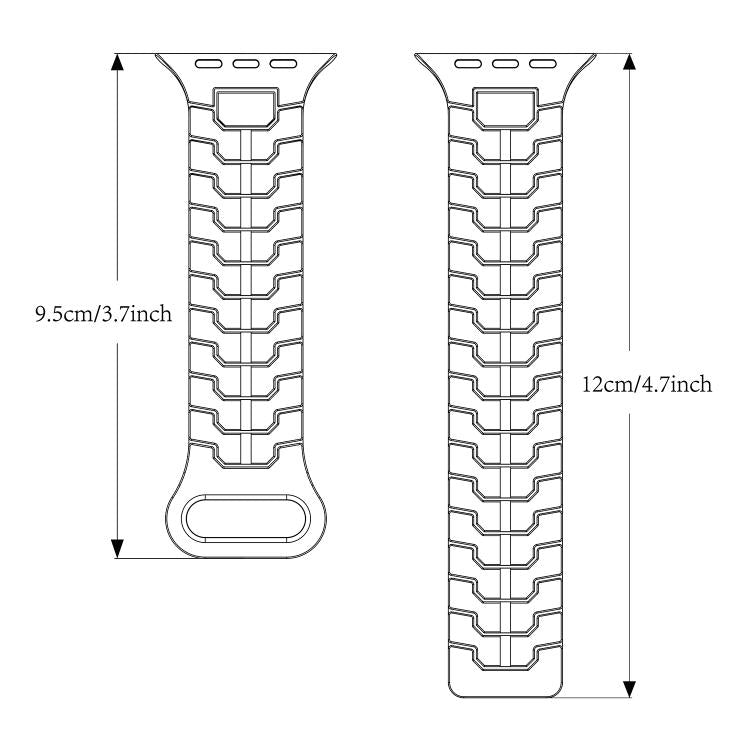For Apple Watch 46mm / 49mm / 45mm / 44mm Steel Dragon Scale Magnetic Silicone Watch Band(Starlight Color) by bashfashion