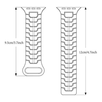 For Apple Watch 46mm / 49mm / 45mm / 44mm Steel Dragon Scale Magnetic Silicone Watch Band(Starlight Color) by bashfashion