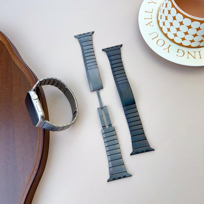 For Apple Watch 46mm / 49mm / 45mm / 44mm Curved Side Detachable Stainless Steel Watch Band(Titanium) by bashfashion