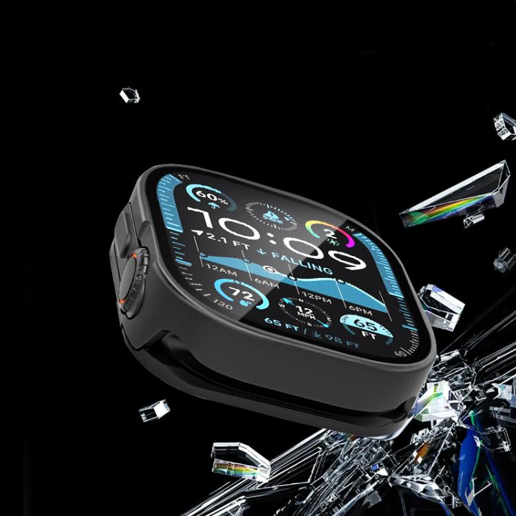 For Apple Watch Ultra 3 / 2 / 1 49mm Tempered Film Integrated Aluminum Watch Case(Titanium) by bashfashion