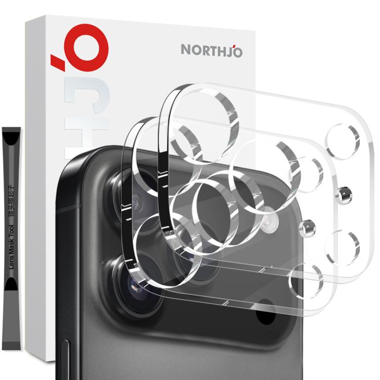 For iPhone 17 Pro 2pcs NORTHJO Camera Lens Protector 3D HD Tempered Glass Film(Clear) by NORTHJO