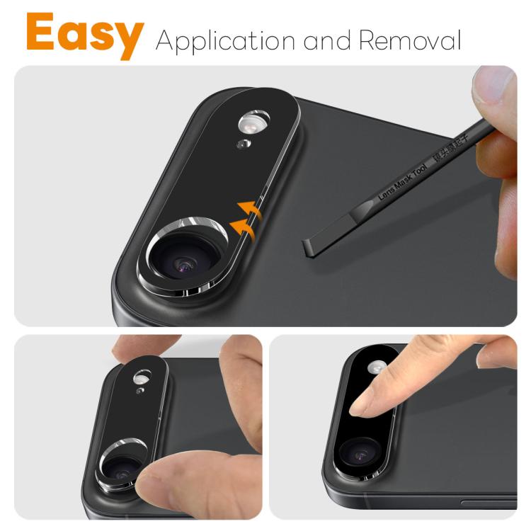 For iPhone Air 2pcs NORTHJO Camera Lens Protector 3D HD Tempered Glass Film(Black) by NORTHJO