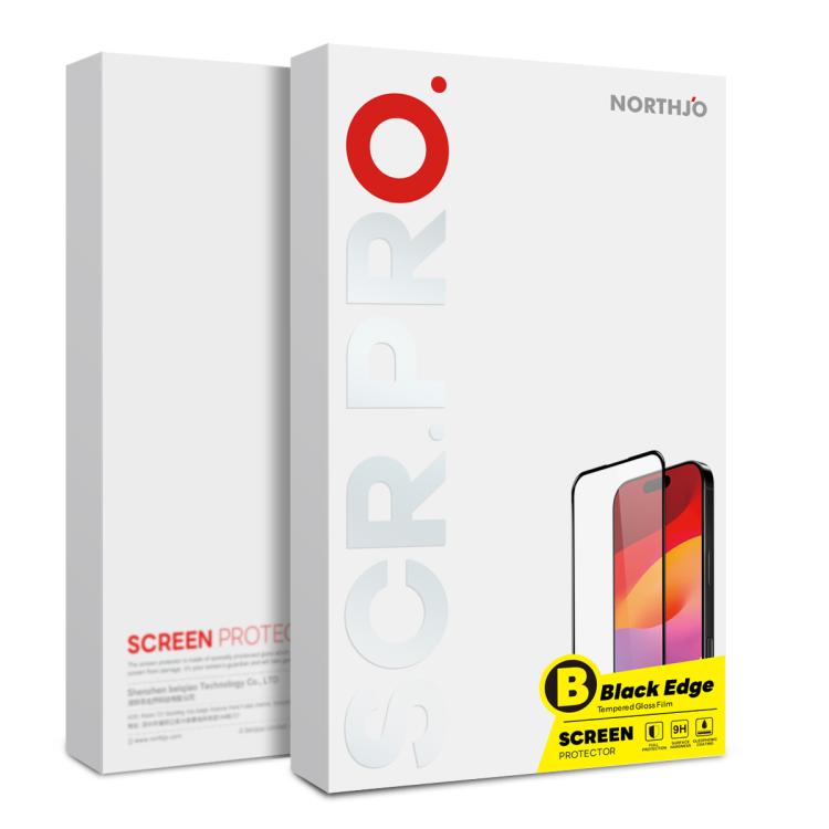 For iPhone Air 2pcs NORTHJO A++ 0.3mm Screen Full Glue Silk Printing Tempered Glass Film by NORTHJO