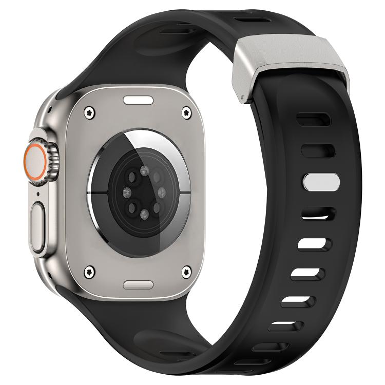 For Apple Watch 46mm / 49mm / 45mm / 44mm Explorer Silicone Watch Band(Black) by bashfashion