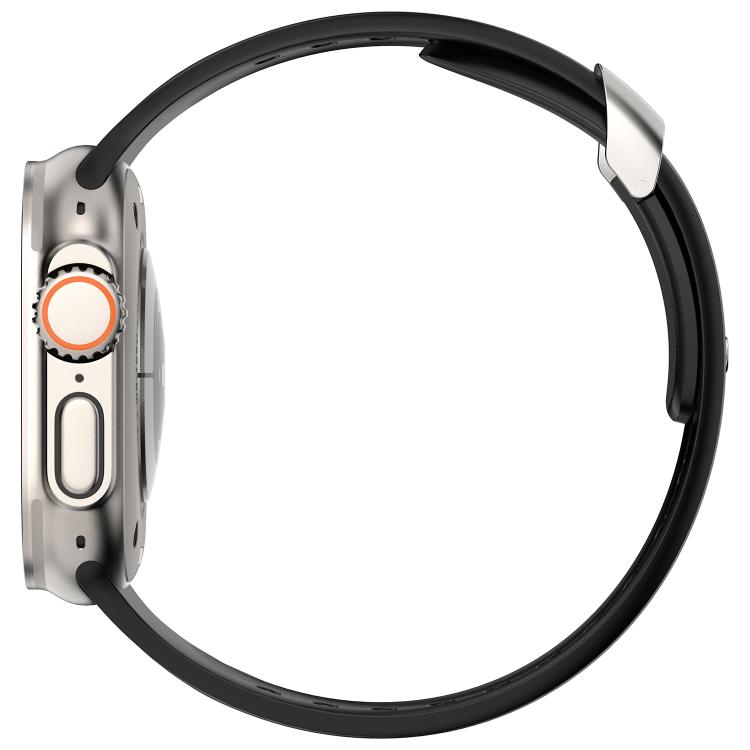 For Apple Watch 46mm / 49mm / 45mm / 44mm Explorer Silicone Watch Band(Black) by bashfashion