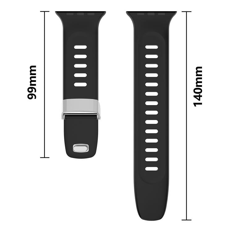 For Apple Watch 46mm / 49mm / 45mm / 44mm Explorer Silicone Watch Band(Black) by bashfashion