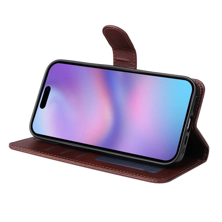 For iPhone 17 ENKAY Card Wallet Calf Texture Leather Phone Case with Thickened Glue No White Edge Film(Pink) by ENKAY