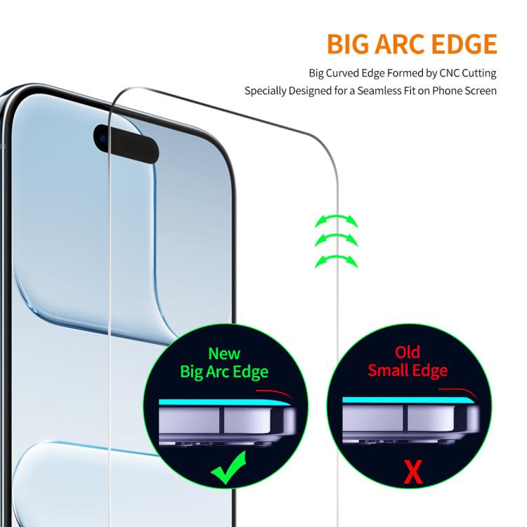 For iPhone Air ENKAY Thickened Glue No White Edge 9H Big Arc Edge High Aluminum-silicon Tempered Glass Film by ENKAY