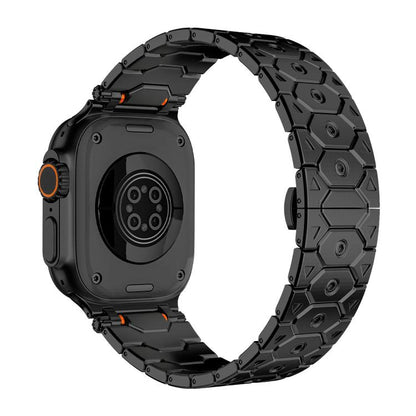 For Apple Watch 46mm / 49mm / 45mm / 44mm Octagonal Stainless Steel Watch(Black) by bashfashion