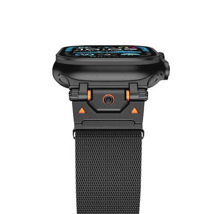 For Apple Watch 46mm / 49mm / 45mm / 44mm Milanese Steel Magnetic Watch Band(Black) by bashfashion